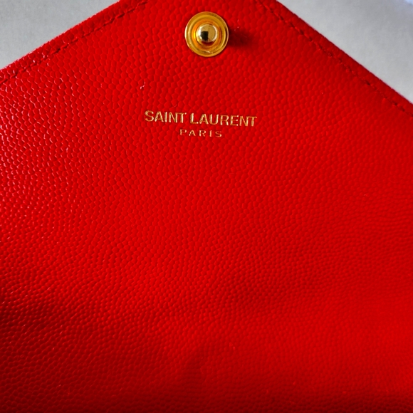 *AUTHENTIC* YSL FLAP WALLET IN RED - Picture 7 of 11